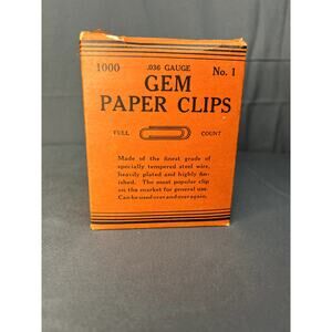 Vintage GEM Paper Clips Box of 500 (5) Packs NOS